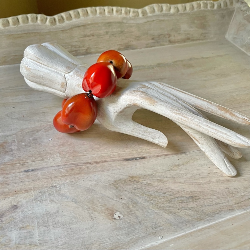 Autumn Orange Stretchy Chunky Boho Bracelet